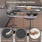 Drehbare Barhocker aus Kunstleder im 4er-Set – Höhenverstellbare Barstühle mit Rückenlehne für Kücheninsel &amp; Theke 