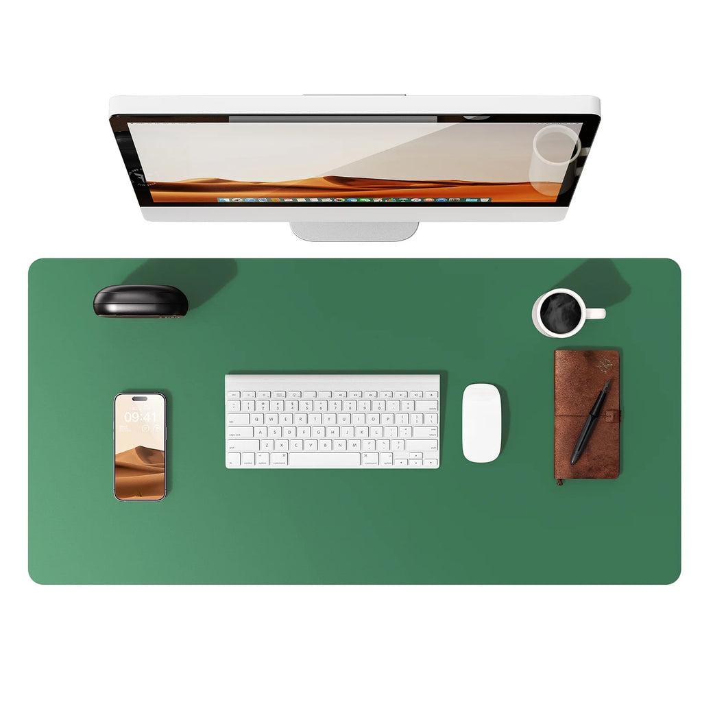 Großes Leder Schreibtischunterlage &amp; Mousepad – Rutschfeste PU Leder Desk Mat y eleganter Tischschutz for Büro &amp; Homeoffice 