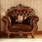 Europäisches Designer Leder-Ecksofa im Mid-Century-Stil – U-Form Wohnlandschaft aus Rindsleder mit Schlaffunktion, hochwertiges Luxussofa für das Wohnzimmer