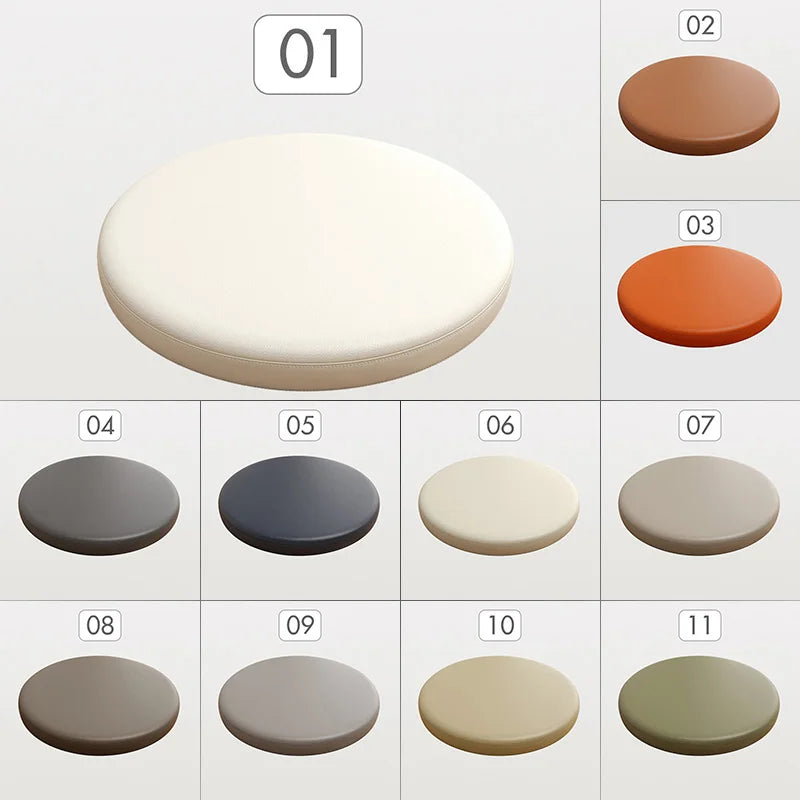 Rundes PU Leder Sitzkissen mit Memory-Schaum – Rutschfestes Stuhlkissen für Esszimmer, Barhocker & Fensterbank