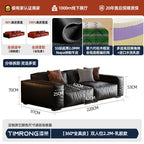 Italienisches Leder Ecksofa für das Wohnzimmer – Elegantes L-Form Design aus echtem Leder, komfortables Familien-Sofa im modernen Minimalismus