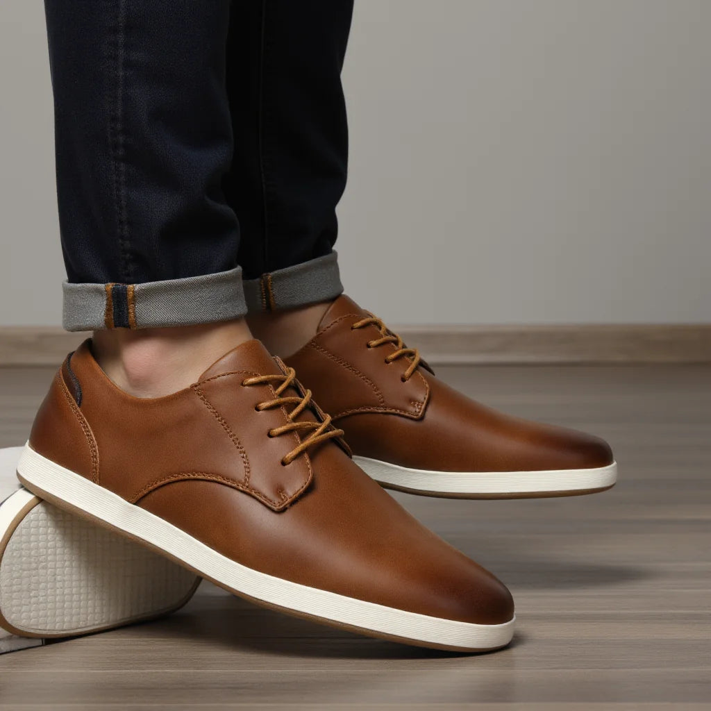 hecrafted Herren Sneaker 2024 – Bequeme und modische Leder-Casual-Schuhe, Lace-Up, Frühling/Herbst