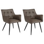 WOLTU Esszimmerstühle 2er-Set – Gepolsterte Dining Chairs mit Armlehnen aus Samt & Lederoptik, modern für Küche, Wohnzimmer & Restaurant