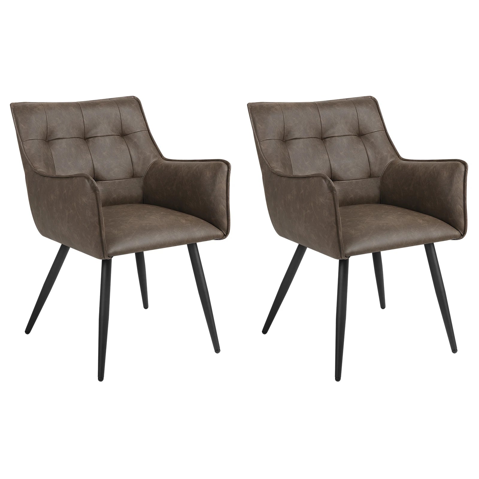 WOLTU Esszimmerstühle 2er-Set – Gepolsterte Dining Chairs mit Armlehnen aus Samt & Lederoptik, modern für Küche, Wohnzimmer & Restaurant