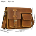 Newsbirds Vintage Herren Leder-Aktentasche – Crazy Horse Laptop Messenger Bag para oficina y oficina 