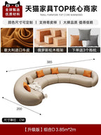 Luxuriöses Apartment Leder Sofa im italienischen Vintage-Stil – Canapé de salon design confortable en cuir véritable &amp; Holz