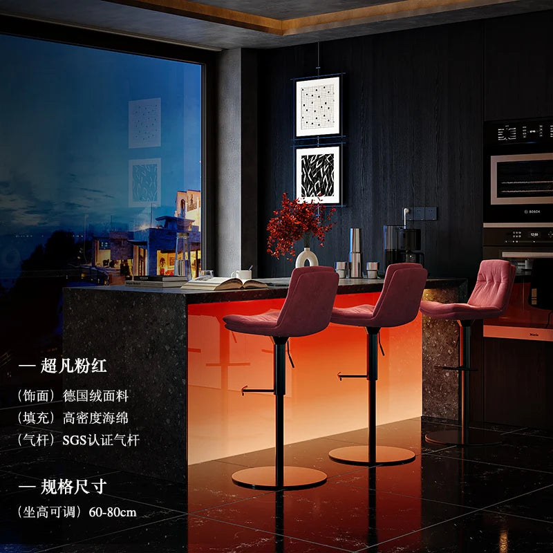 Moderner Leder-Barstuhl für Restaurant & Bar – Minimalistischer Designer Barhocker mit Rückenlehne, komfortabel & stilvoll