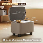 Schuhhocker mit Stauraum aus PU-Leder & Massivholz – Niedriger Sitzhocker für Flur, Wohnzimmer & Kinderzimmer