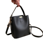 STACEYO Sac à main en cuir PU pour femme – Sac fourre-tout décontracté et sac à bandoulière, petit sac seau pour femme, noir 