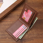 Slim Herren Geldbörse mit Geldklammer – PU-Leder Bifold Wallet für Karten, Bargeld und ID, Kurzformat für Business & Alltag