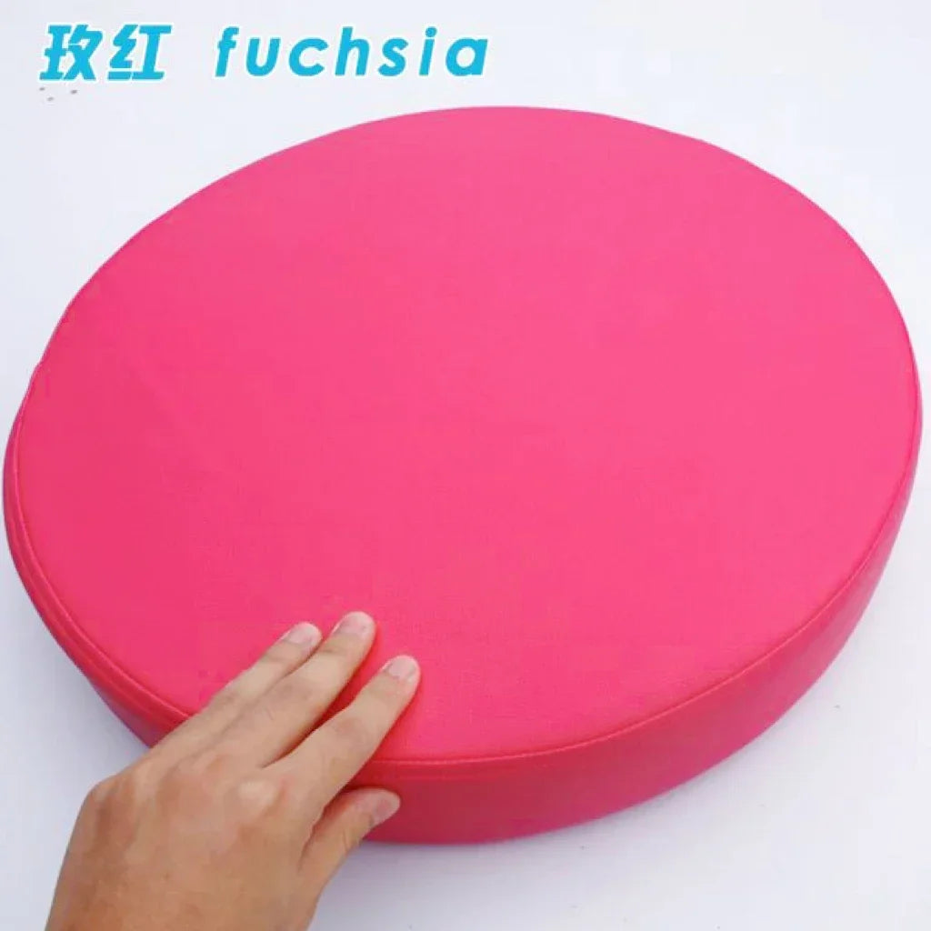 Rundes Sitzkissen aus Kunstleder Ø35 cm – Wasserdichtes, dick gepolstertes Stuhlkissen für Büro, Zuhause & Fahrzeug