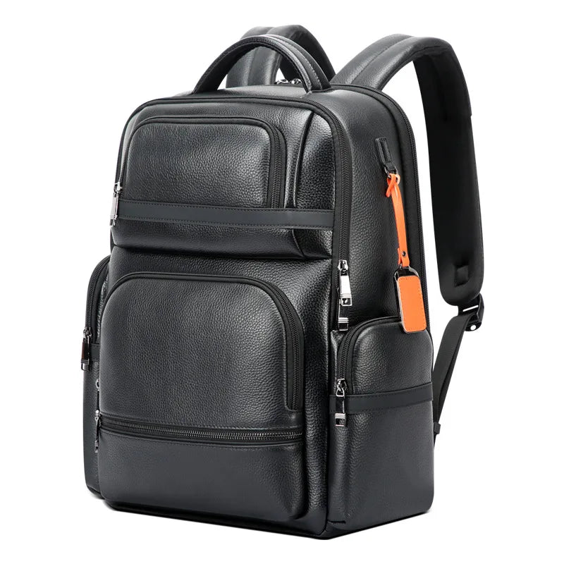 BOPAI Business Leder Rucksack Herren – Luxus Laptop Rucksack 15,6 Zoll mit Diebstahlschutz & USB-Ladefunktion
