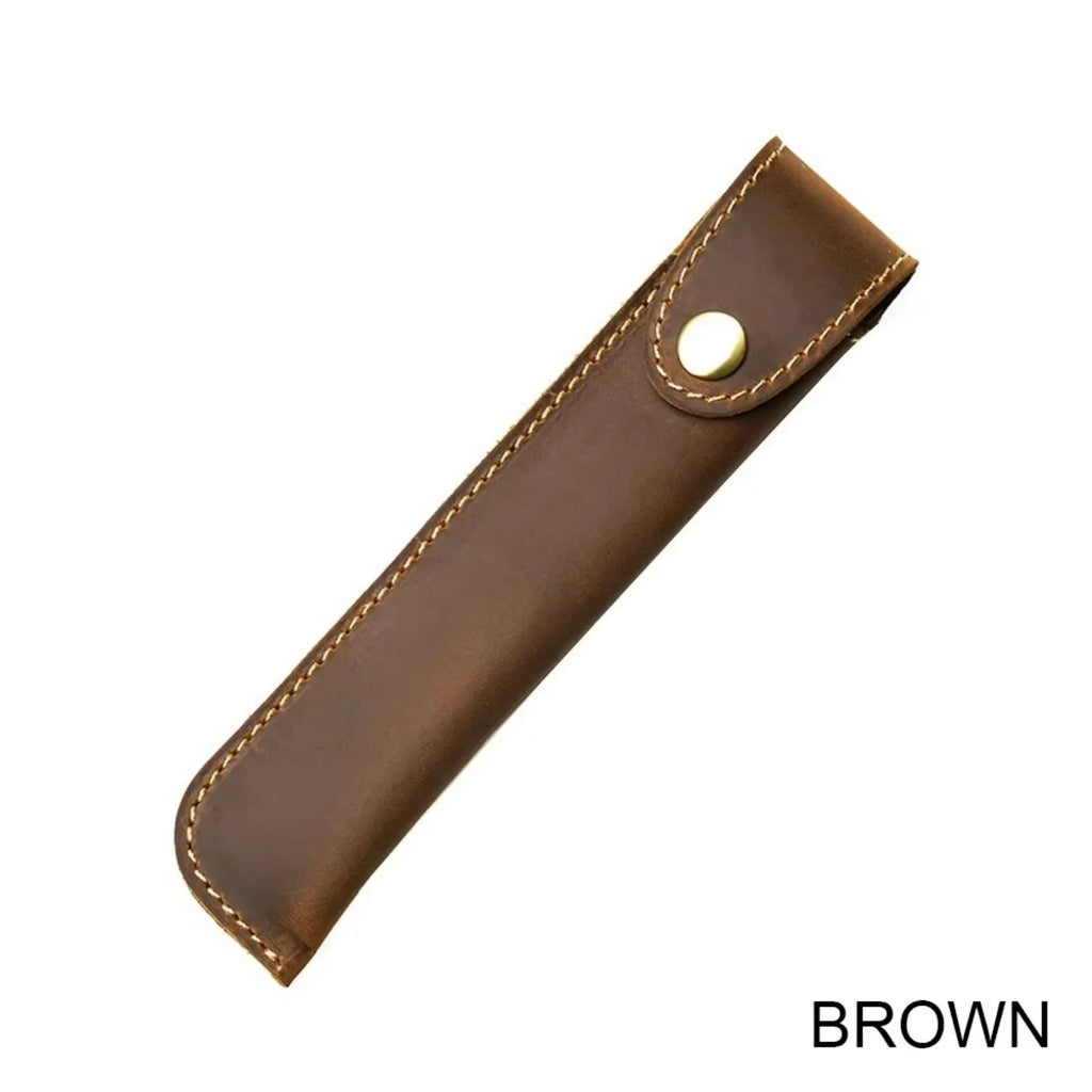 Handgefertigtes Leder Stifteetui im Vintage-Stil – Echtes Leder Pen Sleeve für Travel Notebook, Journals & Füller