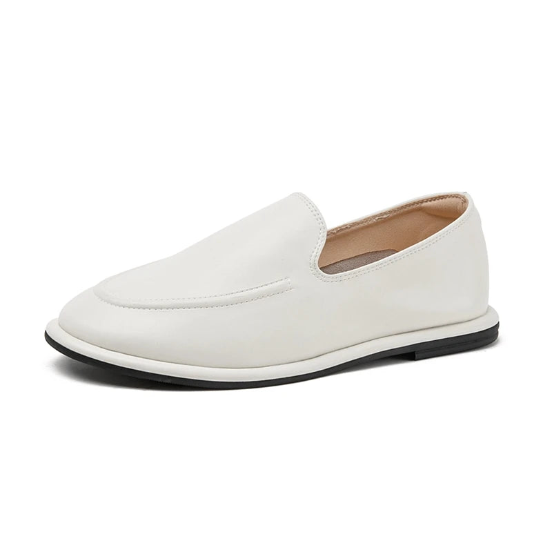 AIYUQI Mocassins pour femmes en cuir véritable – Runde Spitze Slip-on Flats, Weiche Lederschuhe für Frühling &amp; Herbst 2025
