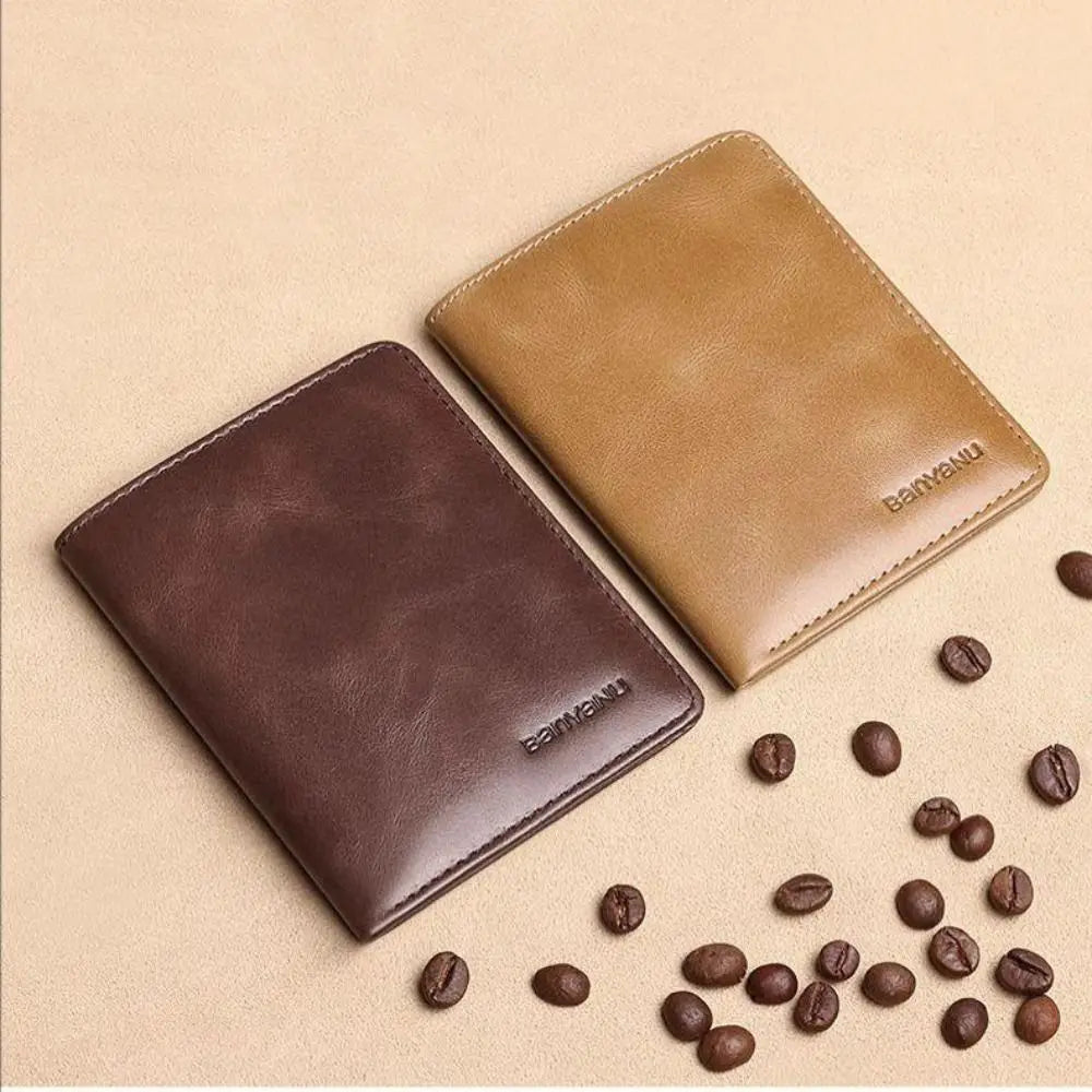Vintage Herren Mini Geldbörse – Slim Wallet mit RFID-Schutz, Kartenhalter & Geldclip für Männer
