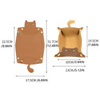 PU Leder Ablageschale in Katzenform – Kreativer Organizer für Schreibtisch, Schmuck & Kleinteile