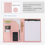 A4 Business Padfolio aus PU-Leder – Dokumentenmappe mit Klemmbrett & optionalem Taschenrechner | Elegante Schreibmappe für Meetings & Büro