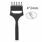 Ovaler Leder Lochstanzer für Uhrenarmbänder – Edelstahl Stichstanze mit 5 Zinken &amp; Wechselkopf für präzise Lederarbeiten 