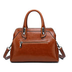 BAOERSEN Damen Lederhandtasche – Genuine Leather Top-Handle, Schulter- & Crossbody Bag, Oil Wax Cowhide Messenger Tote