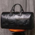 LEATHFOCUS Vintage Leder Reisetasche aus echtem Rindsleder - Bolso grande Crazy Horse Duffle con laptopfach para mujeres y hombres