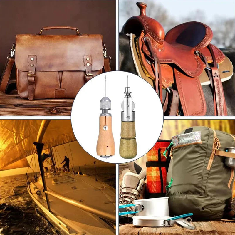 8-teiliges DIY Leder Nähset – Handnäh-Werkzeug für Kantenstich, Gürtel, Schuhe & Canvas-Reparatur