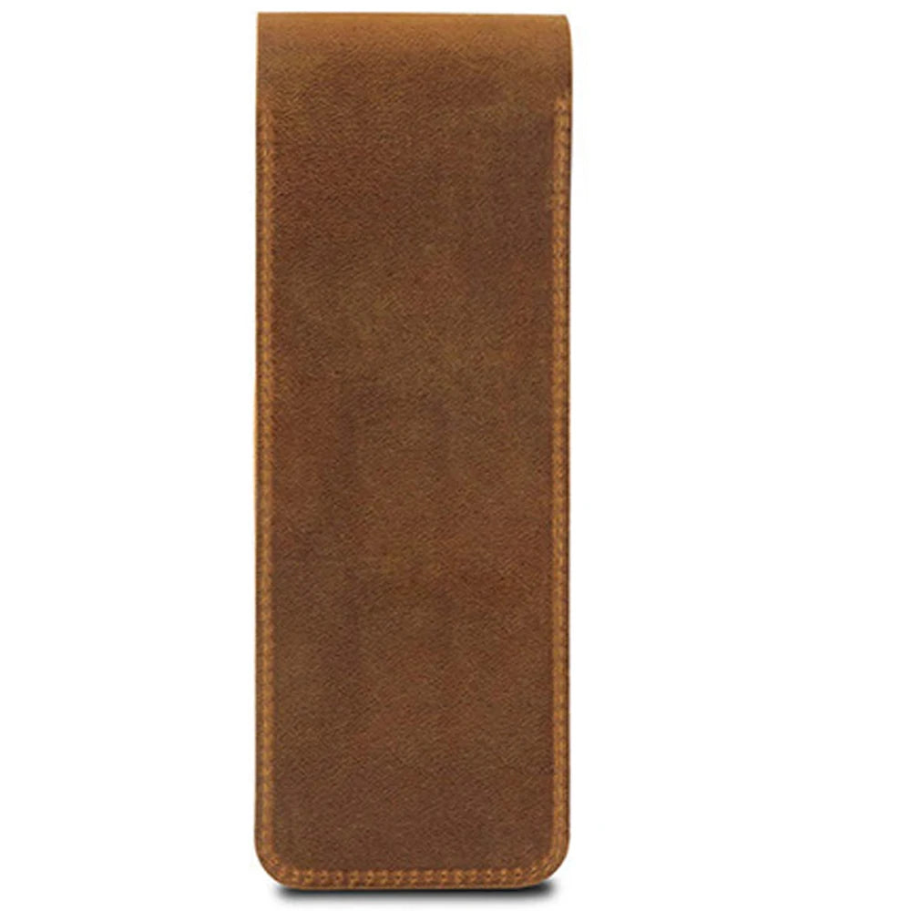 Retro Stiftehülle aus echtem Leder – Tragbares Rindsleder Pen Sleeve Etui für Reisen &amp; als Geschenk