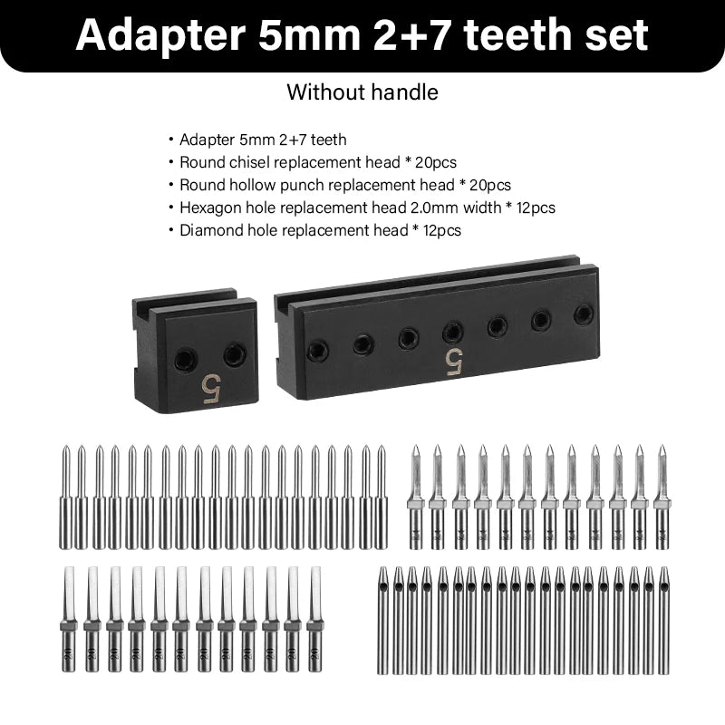 WUTA Modulares Adapter- &amp; Schlagkopf-System para Lederwerkzeuge – Austauschbare Loch- &amp; Stichaufsätze aus Edelstahl 