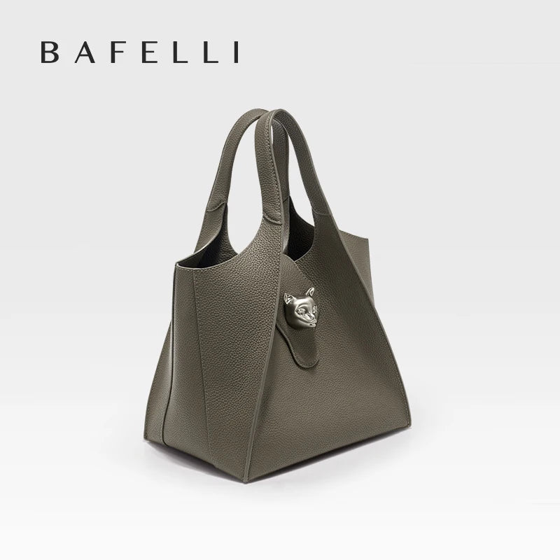 BAFELLI Damen & Unisex Tote Bag aus echtem Leder 2025 – Luxuriöse Reise- & Business-Handtasche im Casual Design
