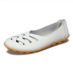 HAJINK Damen Leder Flats – Handgefertigte Loafers, Slip-On Ballerinas aus echtem Rindsleder