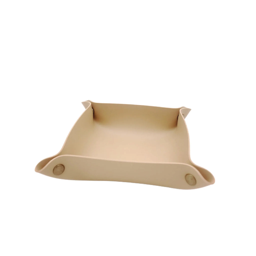 Caja de almacenamiento de cuero de PU de estilo nórdico: elegante bandeja de almacenamiento de escritorio para artículos de papelería, cosméticos y artículos de tocador