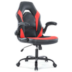 JHK Ergonomischer Bürostuhl & Gaming Chair aus PU-Leder – Höhenverstellbarer Racing Drehstuhl mit klappbaren Armlehnen für Homeoffice & Computer