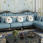 Canapé en cuir design exclusif pour la maison – Canapé moderne en forme de L sur un véritable canapé, configuration individuelle, salon de luxe 