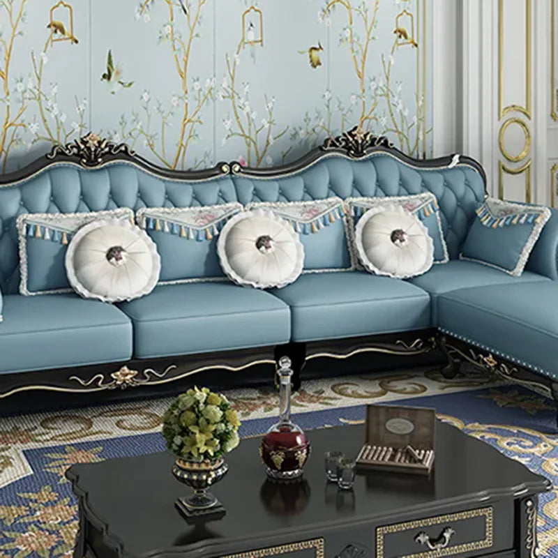 Canapé en cuir design exclusif pour la maison – Canapé moderne en forme de L sur un véritable canapé, configuration individuelle, salon de luxe 