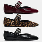 Damen Loafers 2025 – Flache Ballerinas mit Leopardenmuster, spitze Herbstschuhe, Slip-On Flats für Alltag und Freizeit