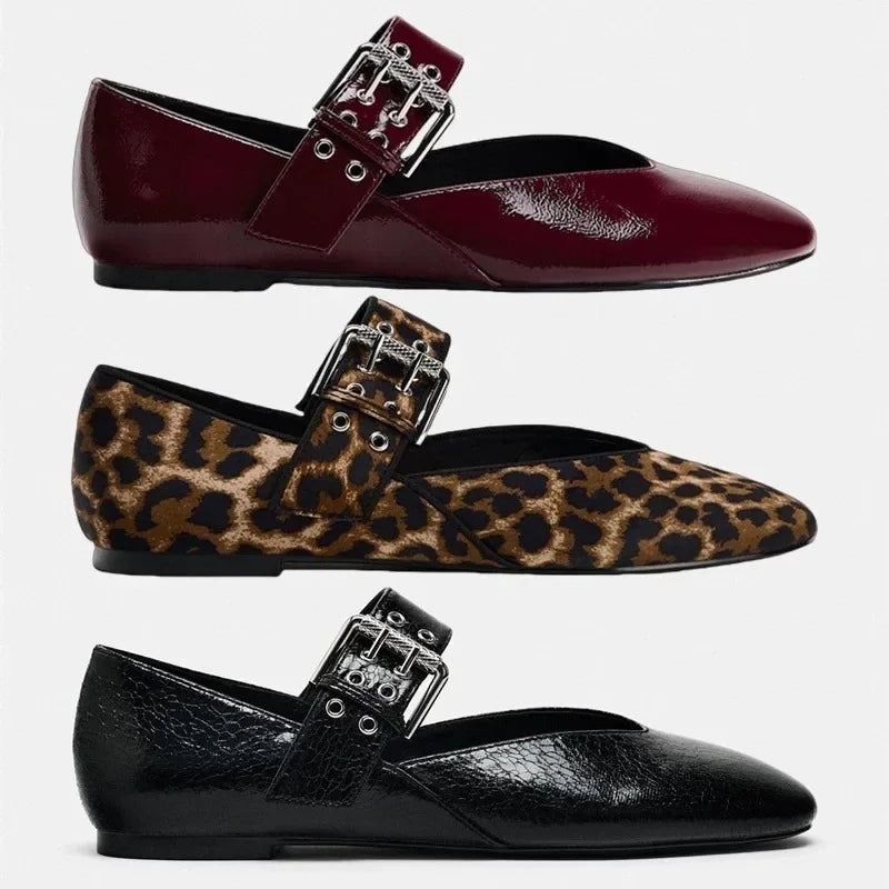 Damen Loafers 2025 – Flache Ballerinas mit Leopardenmuster, spitze Herbstschuhe, Slip-On Flats für Alltag und Freizeit