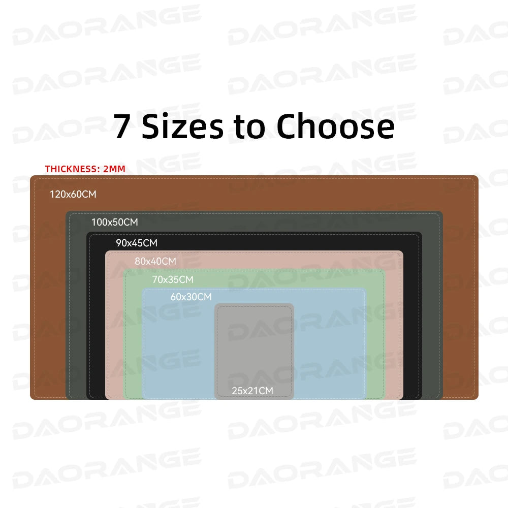 PU Leder Schreibtischunterlage in mehreren Größen – Wasserdichtes XXL Mouse Pad für Büro, Gaming & PC von DAORANGE