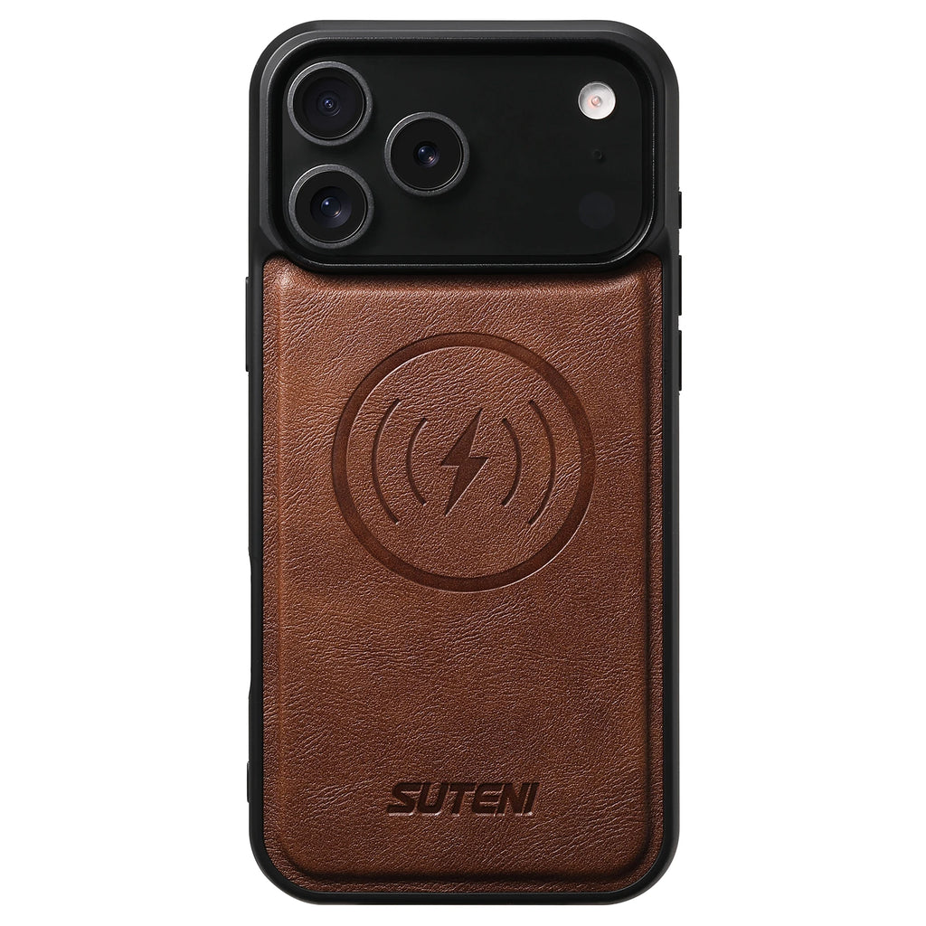 SUTENI Magnetische iPhone Hülle aus Kunstleder – Frosted Feel Case mit kabellosem Laden für iPhone 17 Pro Max, 16 Plus, 15, 14, 13 & 12