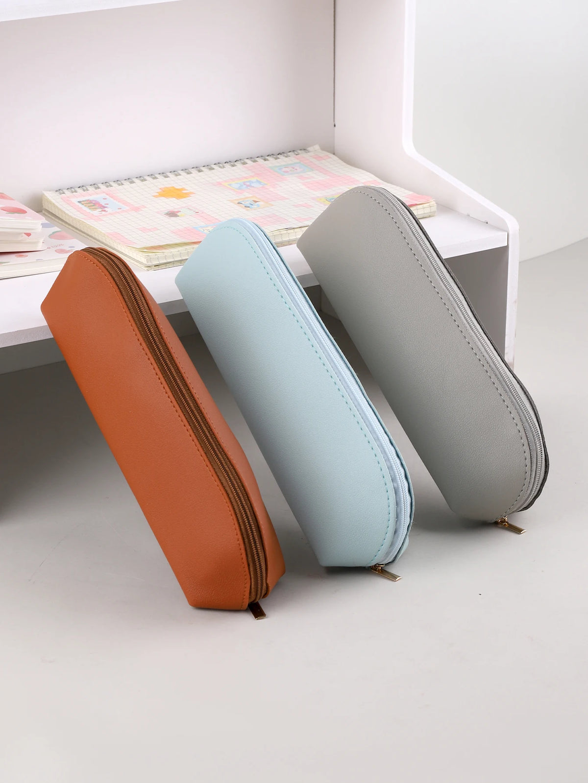 PU Leder Stifteetui – Schlichtes Pencil Case für Schule & Büro | Praktische Stiftetasche als Geschenkidee