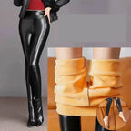 Legging d'hiver en cuir PU pour femme, Extra Dick, taille haute, brillant et formé, chaud, Slim, grande taille S à 5XL 