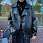 Herren Lederblazer 2025 im Korean Style – Moderner Designer Blazer mit Reißverschluss für Herbst & Winter