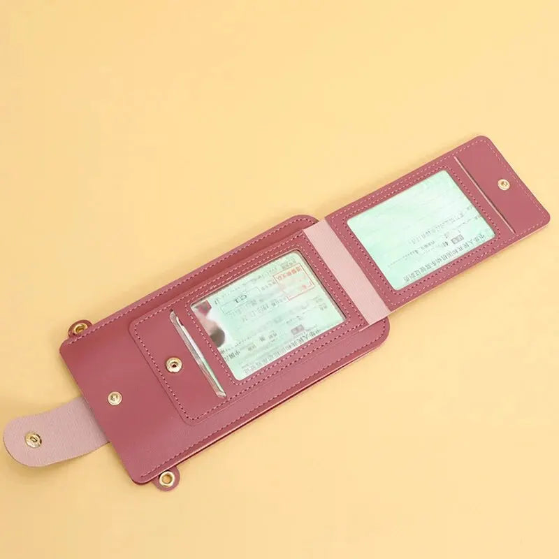 Damen Crossbody Handy-Geldbörse aus PU-Leder – Schultertasche mit Touchscreen-Handyfach, sicherem Verschluss & Business-Design