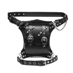 Steampunk Damen & Herren Bauchtasche – Gothic PU-Leder Fanny Pack, Crossbody & Thigh Leg Hip Holster für Reisen und Festivals