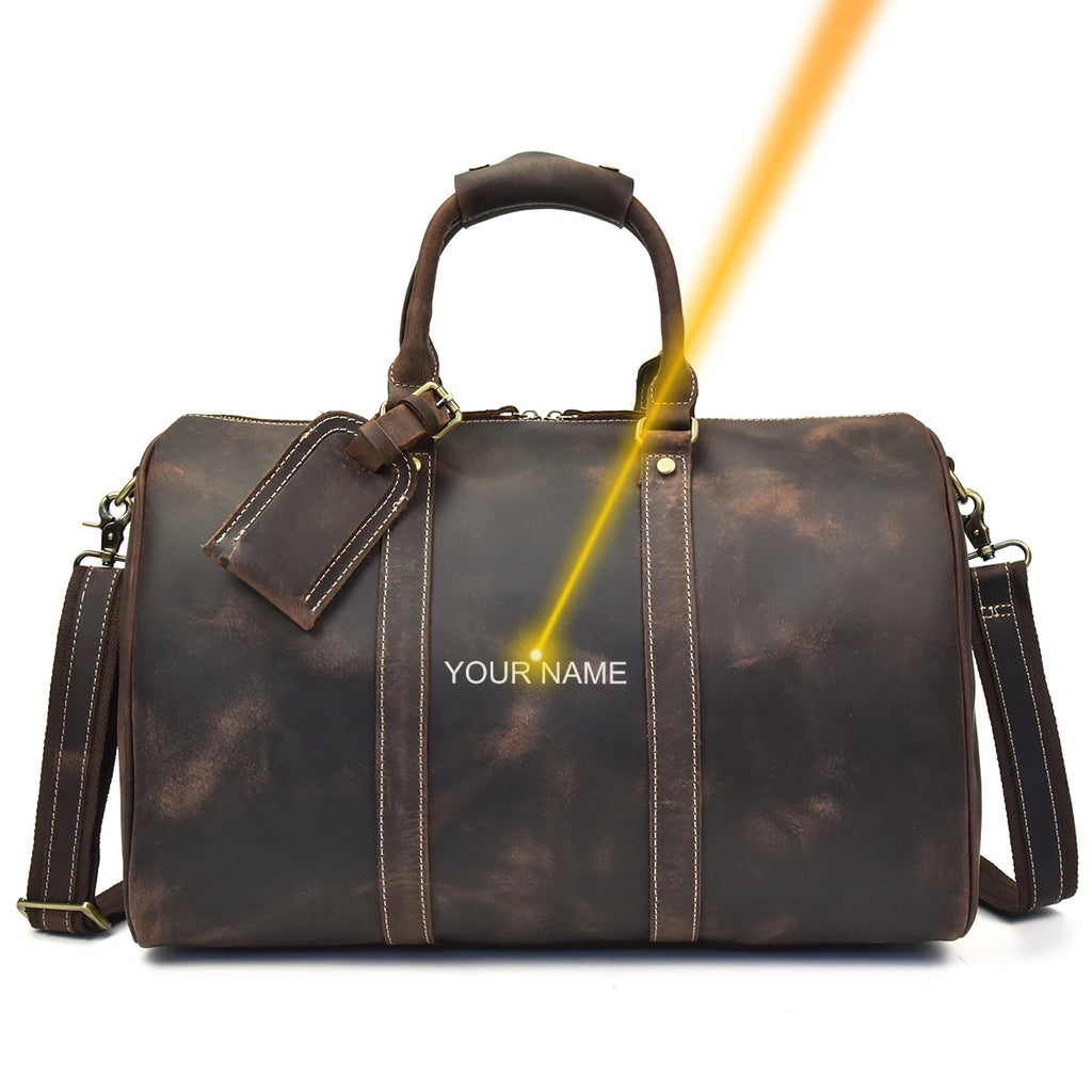 Newsbirds 60 cm Vintage Leder Reisetasche für Herren – Große Weekender Bag aus echtem Rindsleder für 3-Tage-Businessreisen