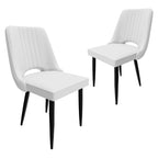 Set de 2 sillas de comedor modernas con estilo moderno – Sillas de comedor combinadas con correas altas y barras metálicas para cocina y salón