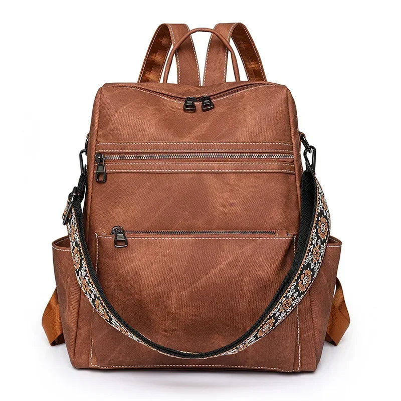 Damen PU Leder Laptop Rucksack 2025 – Diebstahlsicher, wasserdicht, große Kapazität, Business & Reise
