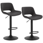 WOLTU 2er Set drehbare Barhocker – Höhenverstellbare Küchen- & Thekenstühle aus Vintage-Kunstleder mit Rückenlehne