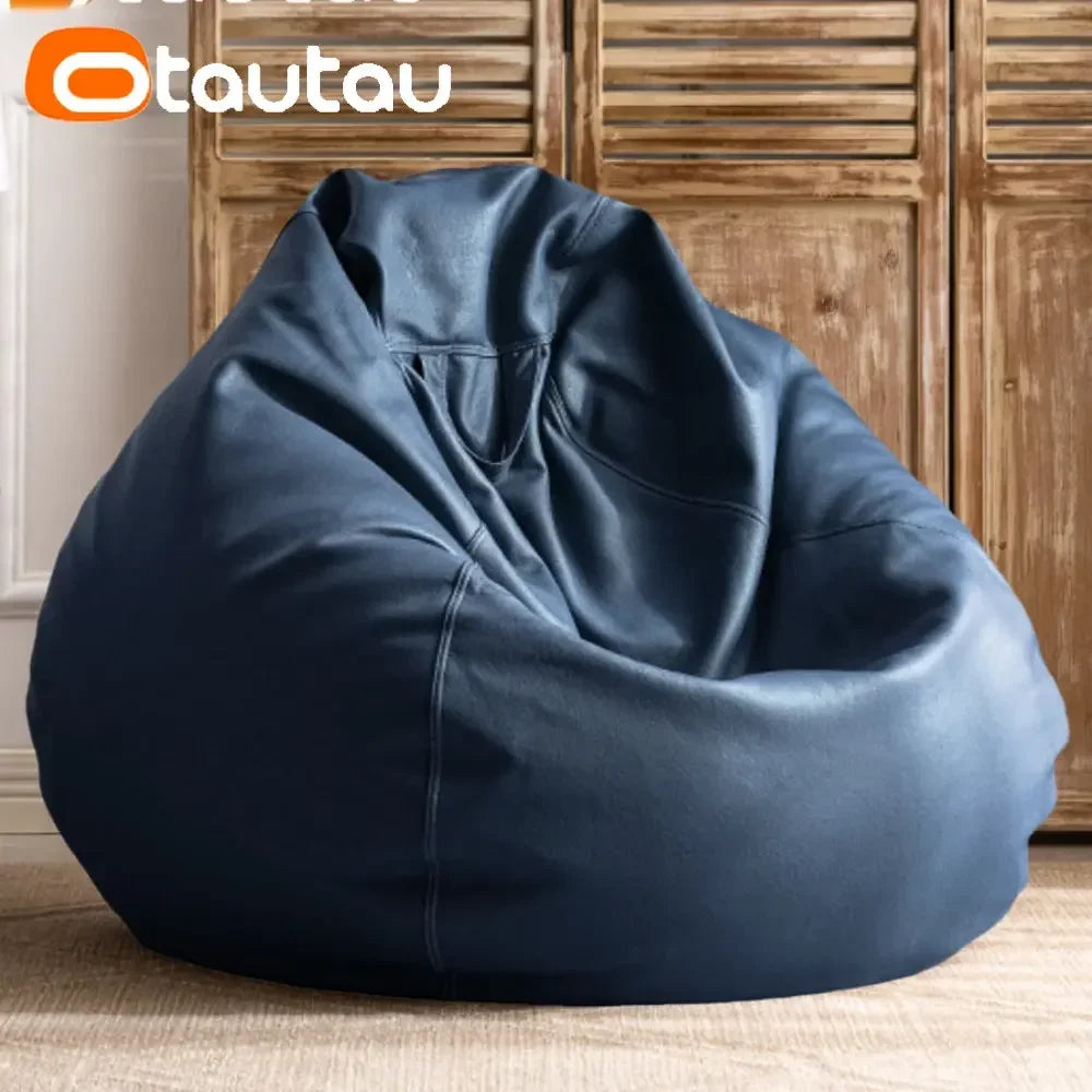 OTAUTAU Bean Bag Sofa aus Kunstleder – Gefüllter Sitzsack 70 cm für modernes Wohnen