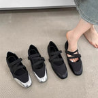 2025 Frühling/Herbst Mary Jane Flats – Ballett-inspirierte Rund-Toe Slip-On Damen Schuhe mit Elastikriemen, Vintage Arbeitspumps
