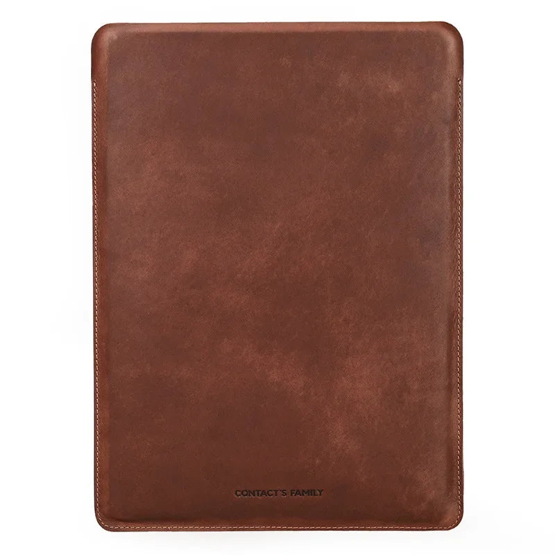 Handgefertigte Laptop-Hülle aus echtem Rindsleder – Sleeve für MacBook Air 13,6 Zoll, Notebook Organizer & Travel Case