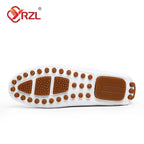 YRZL Herren Loafer aus PU-Leder - Mocasines sin cordones hechos a mano, zapatos de conducción cómodos en color blanco para todas las etiquetas y frecuencias 